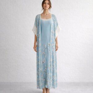 HELEN SANCHEZ LUXURY SILK LONG SLIP/KIMONO SET